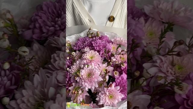 Букет 7 розовых хризантем