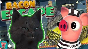 КАТАЕМСЯ НА ВАГОНЕТКЕ С ГОВОРЯЩИМ СУПЕР КОТОМ ( ИГРА для ДЕТЕЙ ) BACON ESCAPE #74