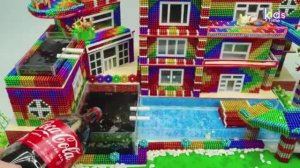 Магнитные шарики - ASMR Video - Постройте офисное здание Coca Cola с многоуровневым бассейном и водо