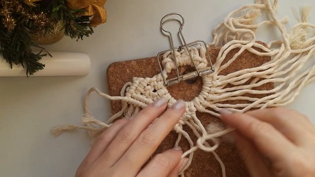 Снежинка в технике макраме, мастер-класс🤍