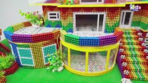 Магнитные шарики - АСМР видео. Сборка красочного приморского особняка с блестящим бассейном