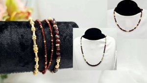 Украшения из граната. Собираю бусы, чокер и три браслета.