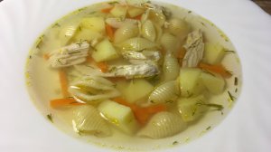 Суп с ракушками и куриным филе