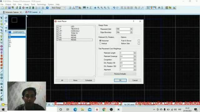 simulasi PCB LAYOUT menggunakan proteus