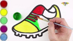 Как нарисовать футбольную бутсу. Простой рисунок шаг за шагом. Акриловая живопись.