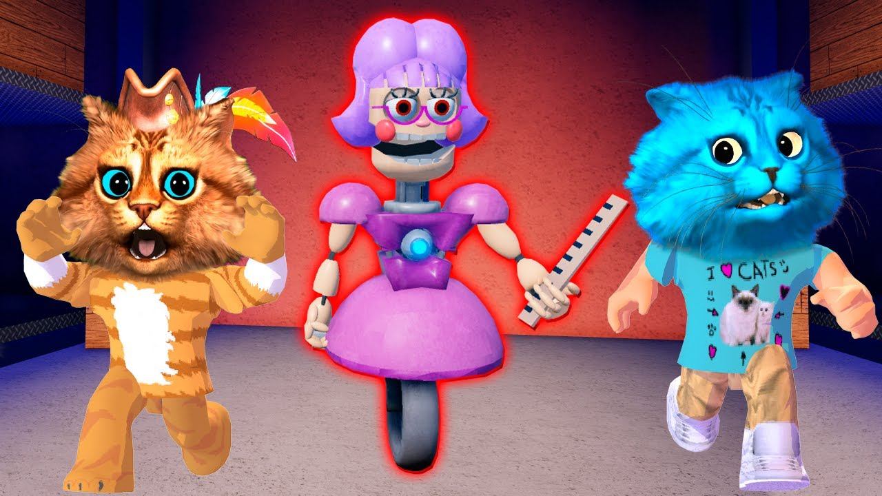 УЧИТЕЛЬ АНИМАТРОНИК В РОБЛОКС Страшная История Escape Miss Ani Tron's Весёлый Кот и КОТЁНОК ЛАЙК