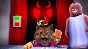 ЗАТЯНУЛО В ОЧЕНЬ СТРАШНЫЙ ЛИФТ В РОБЛОКС / Бабуля Гренни / Котик Игроман и Кот Лайк ЛИФТ Roblox