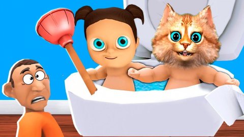 Я РЕБЁНОК в ТУАЛЕТЕ Who's Your Daddy Эволюция Ребёнка Весёлый Кот