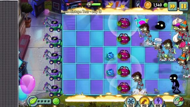 Plants VS Zombies level 19 neon mixtape tour PVZ 2 смотреть онлайн