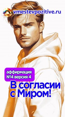 Affirmation. Male. №4. В согласии с Миром! (v4) #Поём вместе!