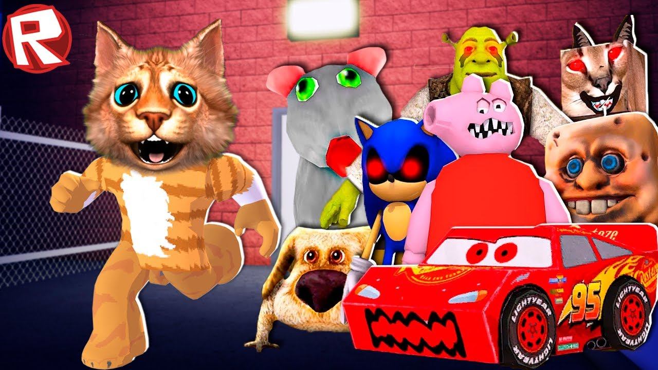 ПОБЕГ ИЗ ЗАКУЛИСЬЯ в ROBLOX Backrooms Morph ЭВОЛЮЦИЯ И МОРФ Весёлый Кот