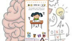 Brain test level 142 student can't think of an answer of questions answer Walkthrough