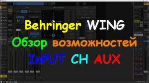 Behringer WING RACK Compact CH AUX InPUT Возможности обработки каналов