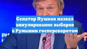 Сенатор Пушков назвал аннулирование выборов в Румынии госпереворотом