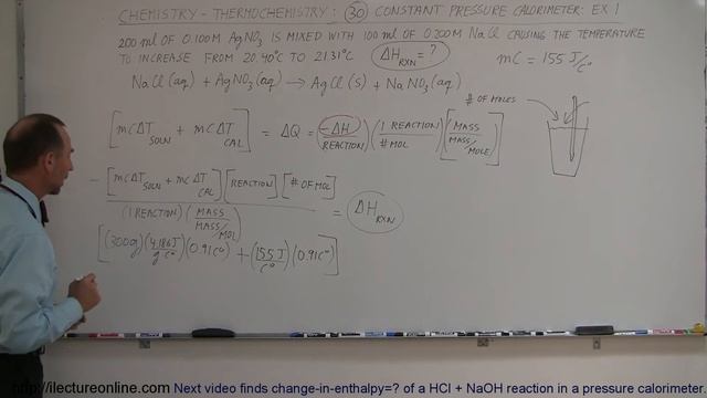 Chemistry - Thermochemistry (30 of 37) Constant Pressure Calorimeter: Ex. 1