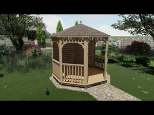 Деревянная беседка для дачи Виктория
