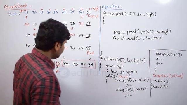 Quick Sort : Example, Algorithm, Time Complexity | Sort Algorithms | Data Structures.