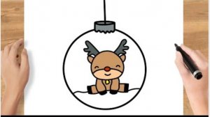 Как нарисовать рождественского оленя Легко