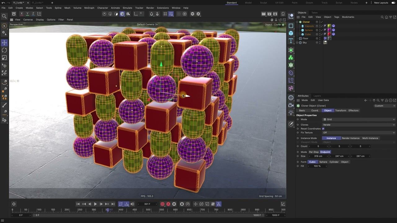 Пример урока по динамике в Cinema 4D