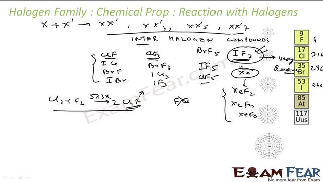 Chemistry P Block part 49 (Group 17 element: Reaction with halogens) CBSE class 12 XII