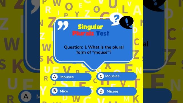 Singular And Plurals Challenge Trivia Edition. 1