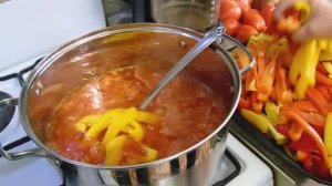 Быстрая заготовка на зиму - Очень Вкусное Лечо, Даже Из Зеленых Болгарских Перцев и томатов .