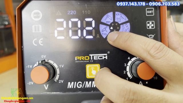 🔴[MẪU MỚI NHẤT 2022] Máy hàn mig mini MÀN HÌNH LED 4 chức năng Protech Mig/MMA202 GIÁ RẺ, MIỄN SHIP