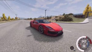 BeamNG Drive - столкновение двух спортивных автомобилей
