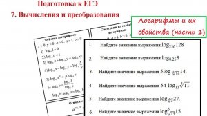 Подготовка к ЕГЭ Логарифмы и их свойства (1 часть)