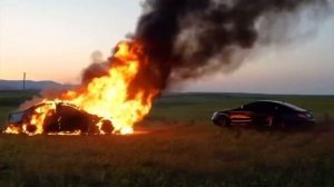 Полный Фулл видео как Ахмед Венгалби сжег машину Асхаба Тамаева