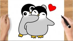 Как нарисовать пару пингвинов легко