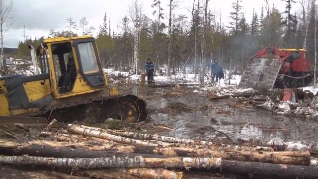 бульдозер застрял