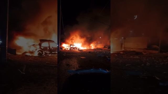 Видео пожара на месте прилета в Запорожье