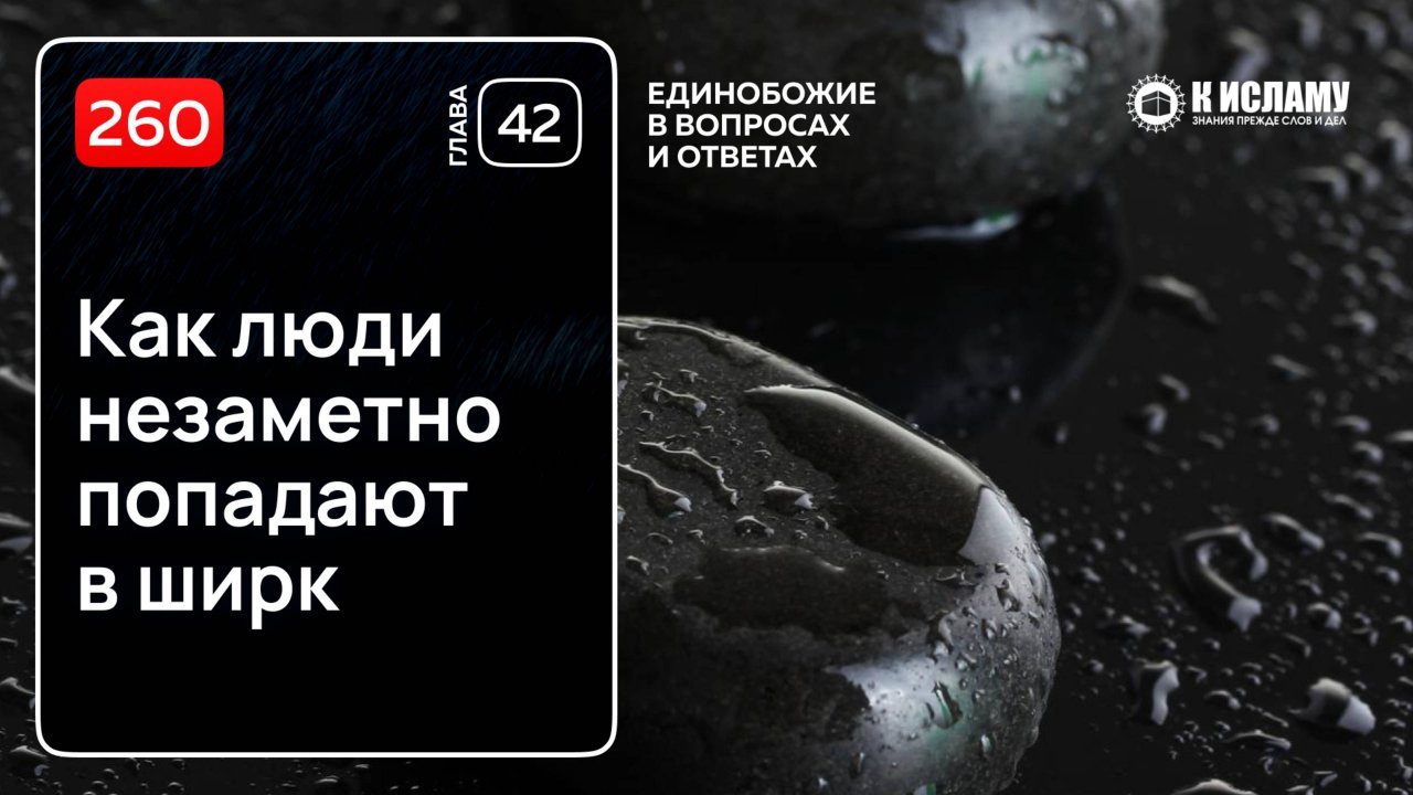 260. Глава 42. Как люди незаметно попадают в ширк (многобожие). Единобожие в вопросах и ответах