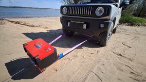 Лебедка переносная для автомобиля, в ящике электрическая 12В 3500 lbs (1587 кг) CITY RED BTR