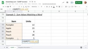 Using the SUMIF Function in Google Sheets