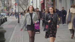 4K. SPRING WALK ALONG A BEAUTIFUL MOSCOW STREET.