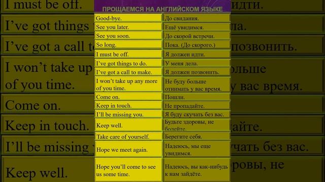 АНГЛИЙСКИЙ НА ЧИЛЕ. Прощаемся на английском языке.