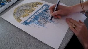 Auckland Zentangle - Speed painting by Fiona-Clarke.com