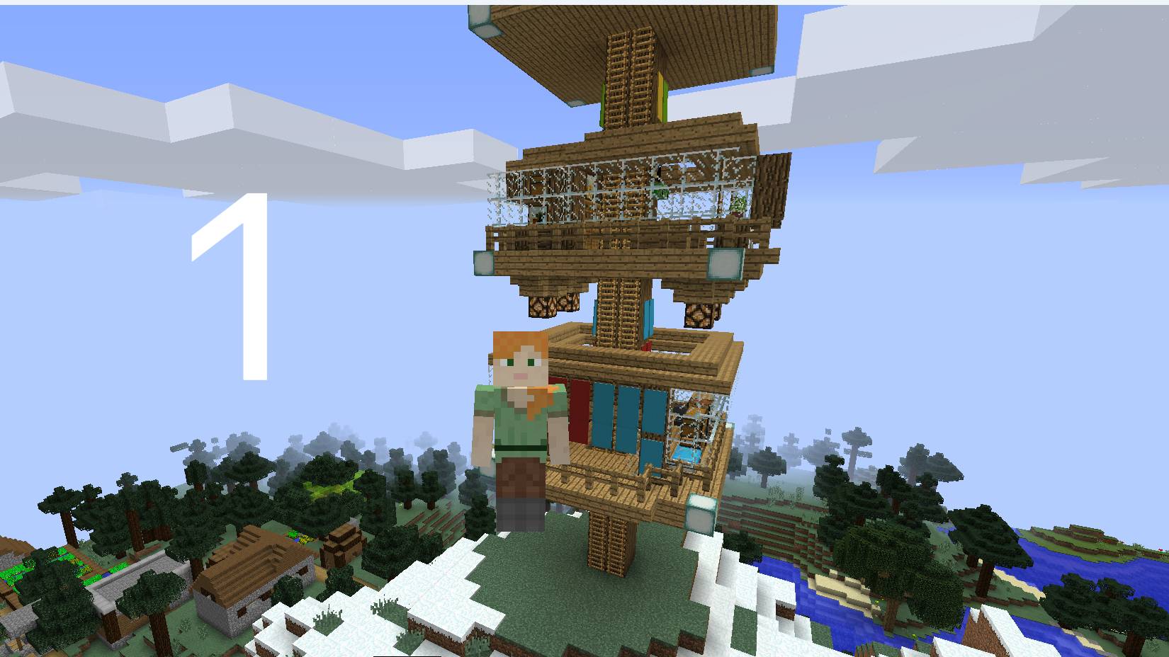 Я построил дом на дереве 1 часть  /иван майнкрафт