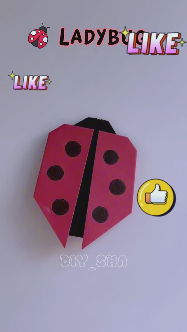 Оригами божья коровка #diy #оригами #божьякоровка #бумажныеподелки #творчество #хобби #рутубшортс