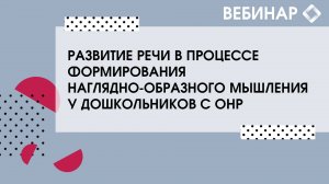 Развитие речи в процессе формирования наглядно-образного мышления у дошкольников с ОНР.