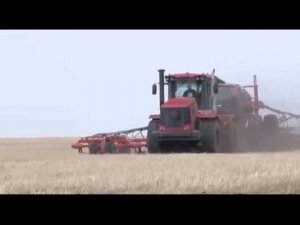 Трактор Кировец К-744Р в работе с посевным комплексом Хорш и автопилотом Тримбл