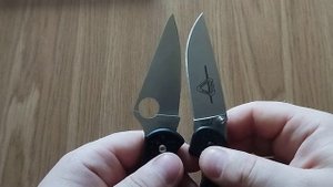 Spyderco Delica vs Ontario RAT 2 size comparison