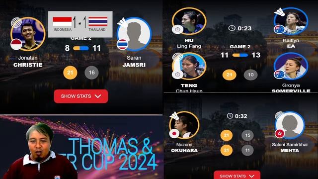 🔴LIVE - Jonatan Christie (INA) vs Jamsri (THA) | Thomas & Uber Cup 2024 I Siaran Langsung Livescore смотреть онлайн