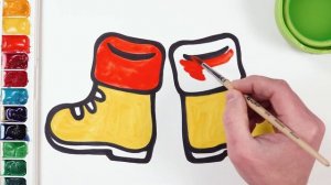Как рисовать и раскрашивать сапоги! Давайте научимся рисовать - для детей