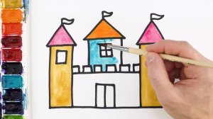 Как нарисовать и раскрасить замок! Простой рисунок  для начинающих