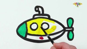 Как нарисовать подводную лодку! для детей! Рисование и раскрашивание