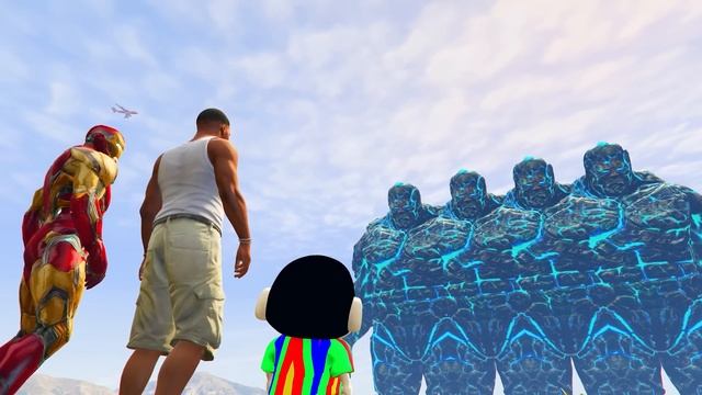 GTA 5 | GTA5 SHINCHAN & FRANKLIN DRAWS 4 HEADED ICE GOD TO FIGHT THE SINGLE HEADED LAVA GOD IN GTA смотреть онлайн