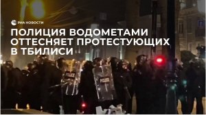 Полиция водометами оттесняет протестующих в Тбилиси